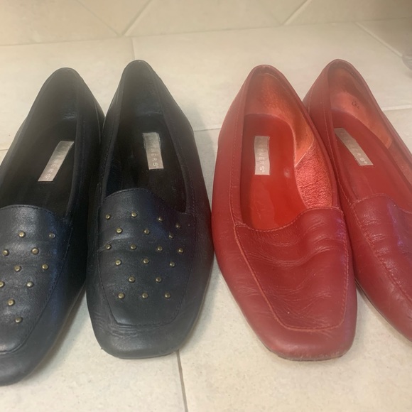 🥿 2 Pairs of Loafers - RED AND BLACK (6 1/2)🥿🥿 - Picture 2 of 10